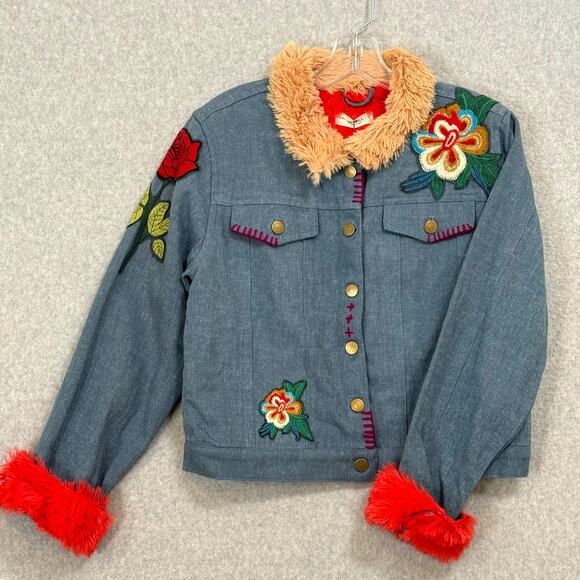 NATURAL LIFE Jackets & Blazers - Natural Life Tara Embroidered Jacket Size S Floral Embellished Bohemian Dopamine